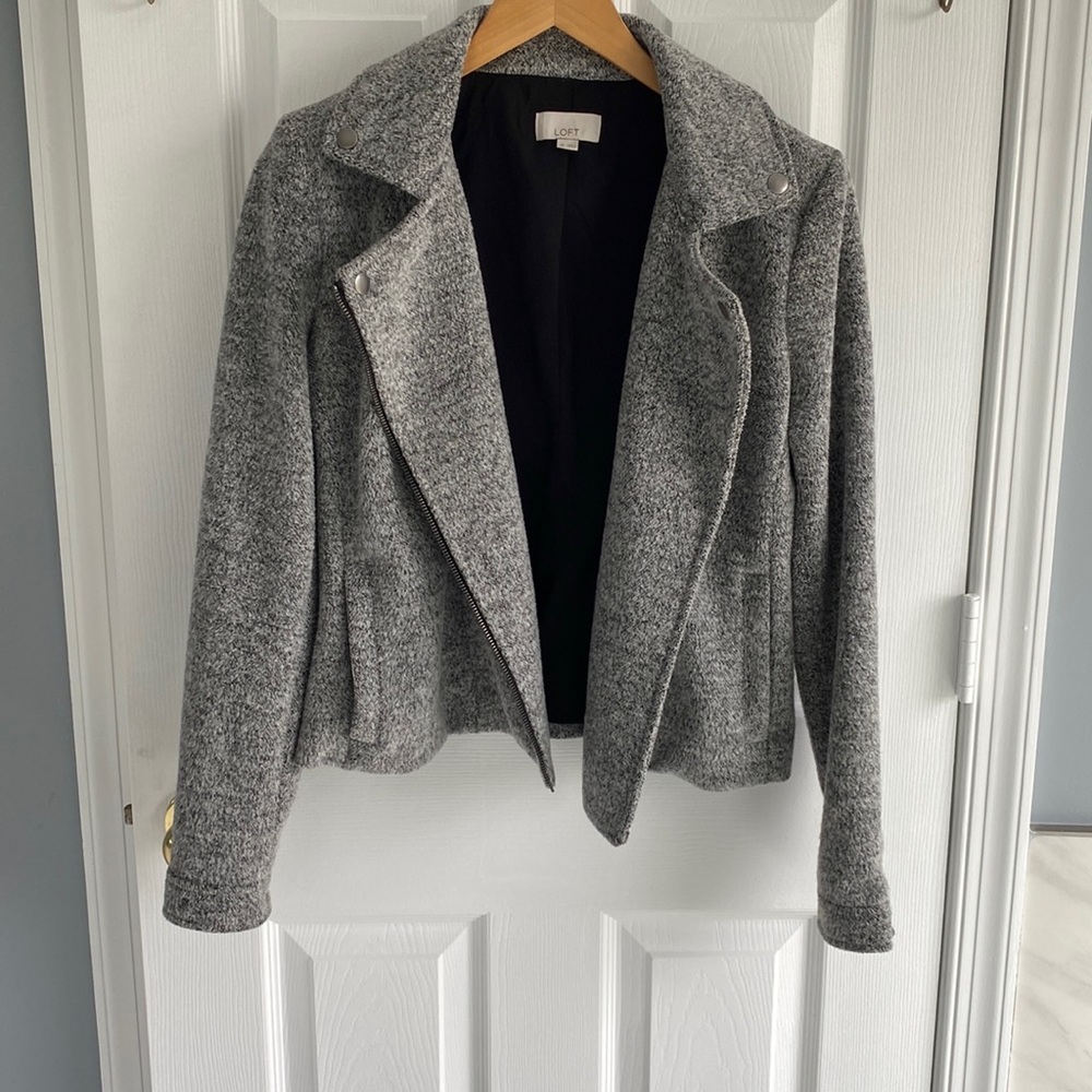 LOFT Gray Moto Jacket